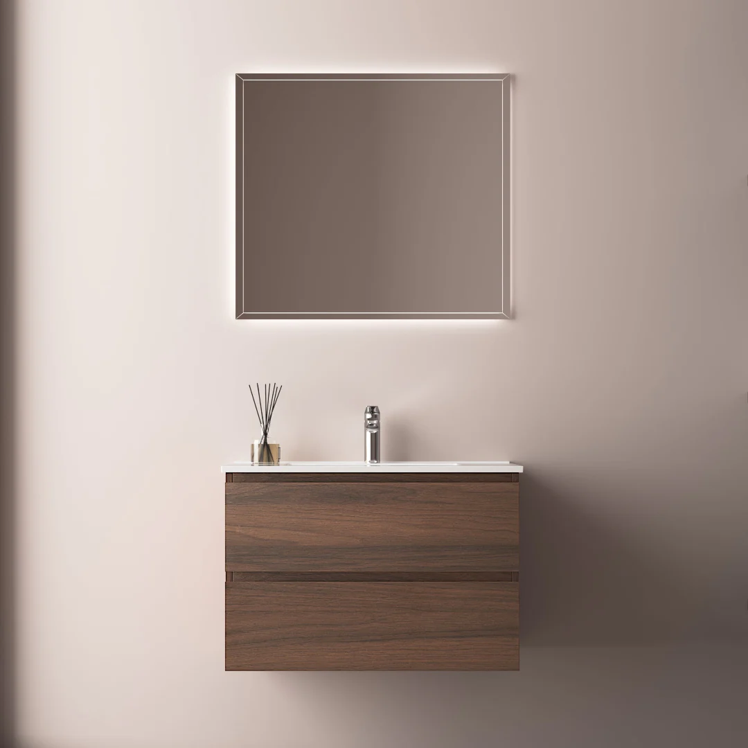 Avia 750mm Walnut Wall Hung Vanity - Image 2