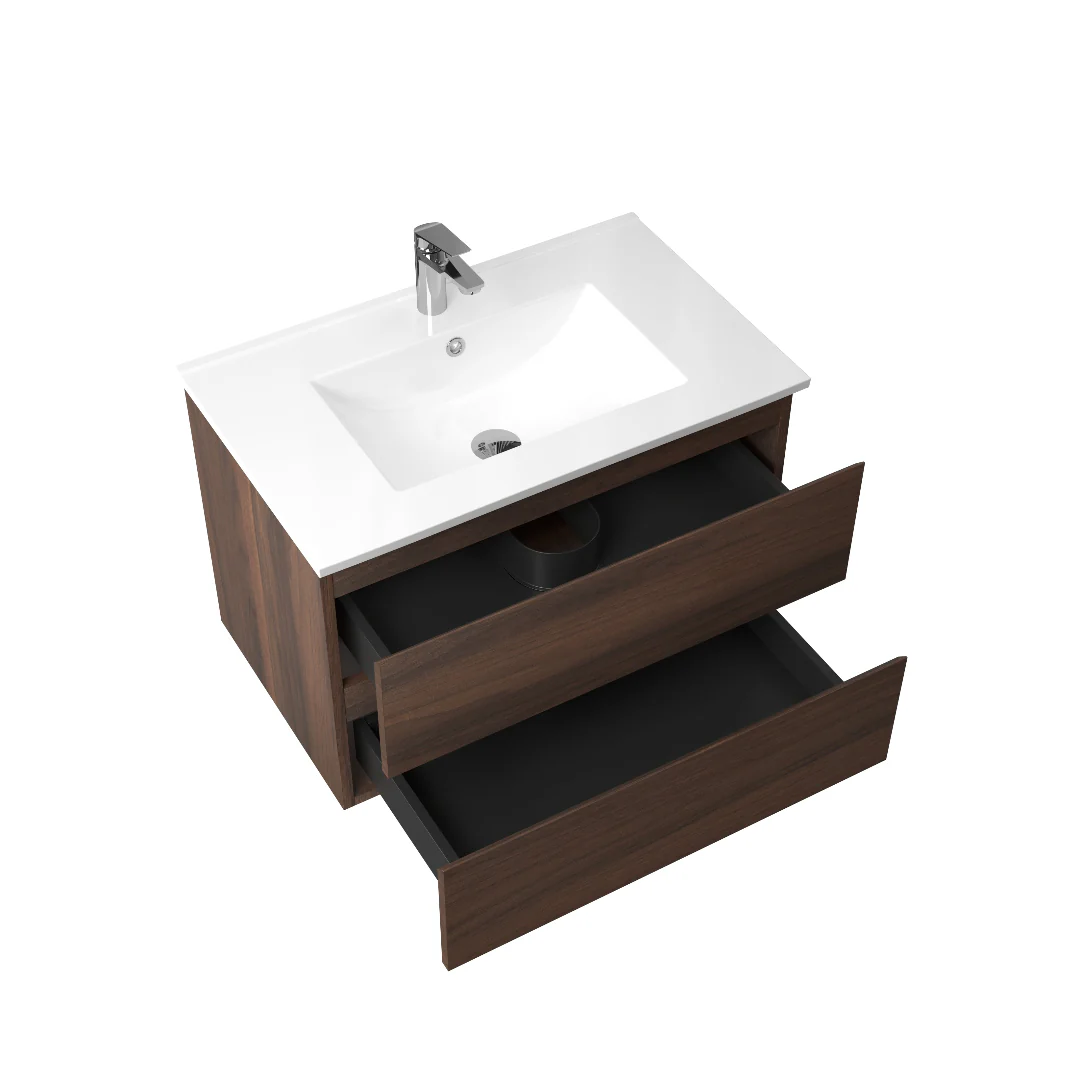 Avia 750mm Walnut Wall Hung Vanity - Image 5