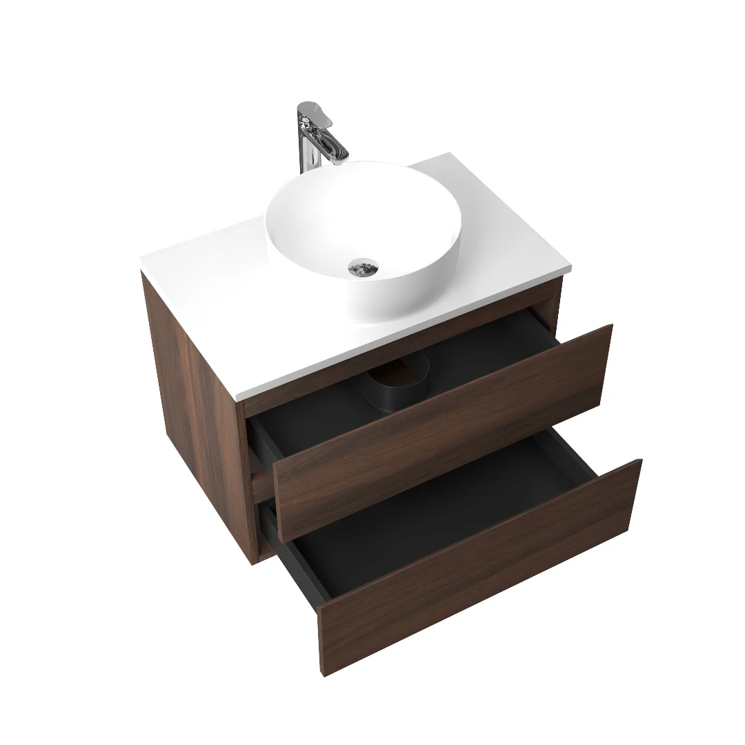 Avia 750mm Walnut Wall Hung Vanity - Image 6