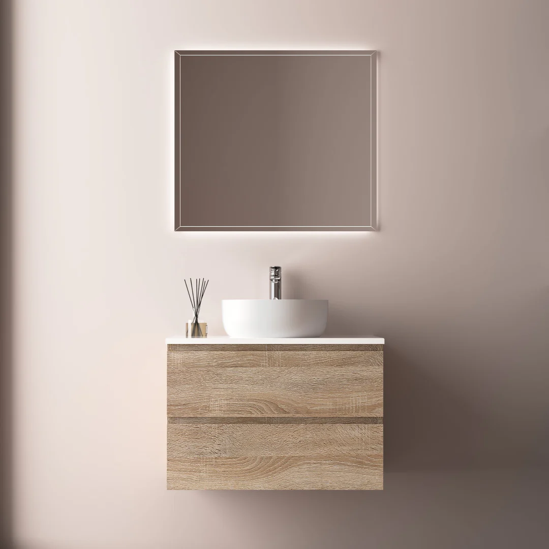 Avia 750mm White Oak Wall Hung Vanity