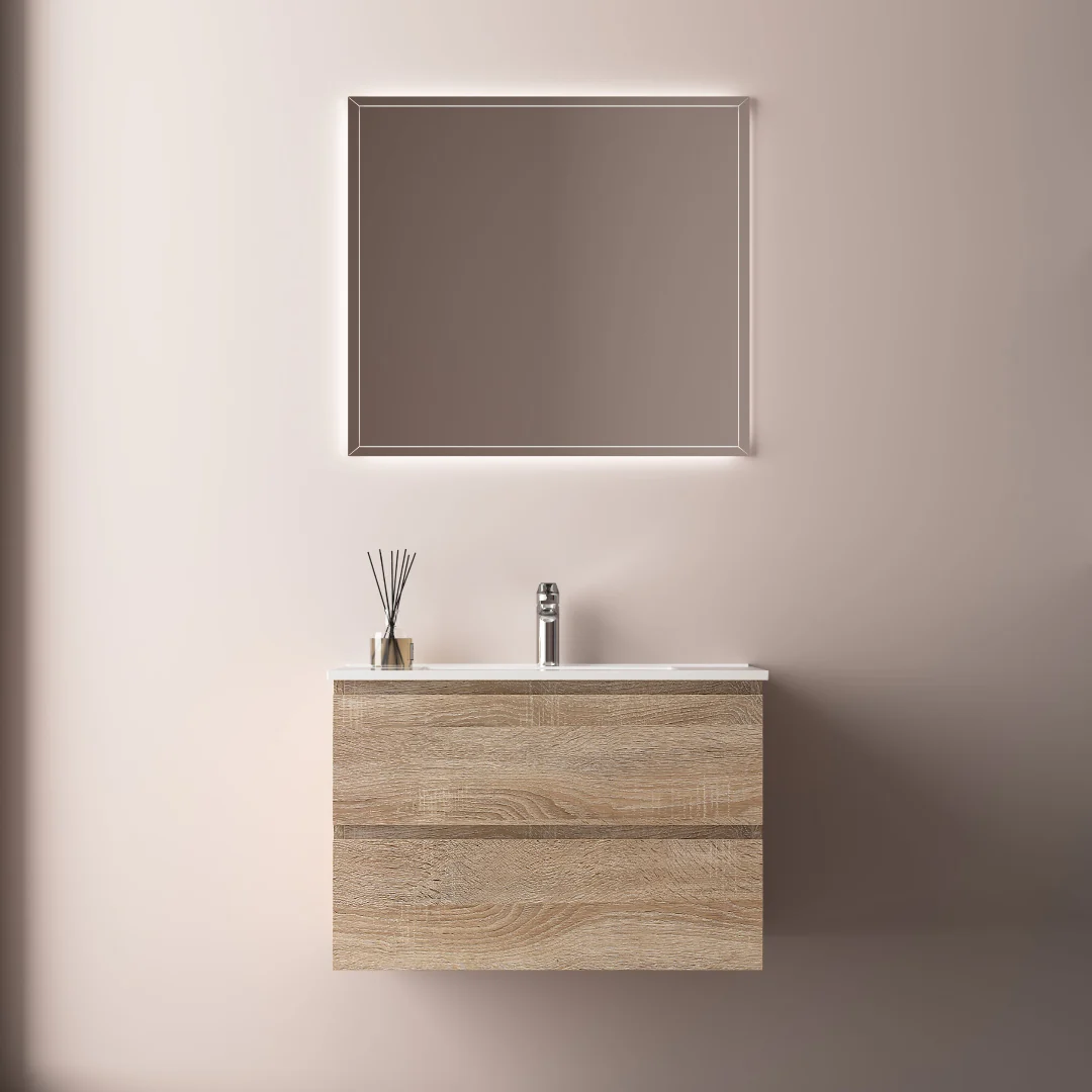 Avia 750mm White Oak Wall Hung Vanity - Image 2
