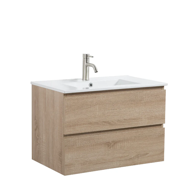 Avia 750mm White Oak Wall Hung Vanity - Image 4