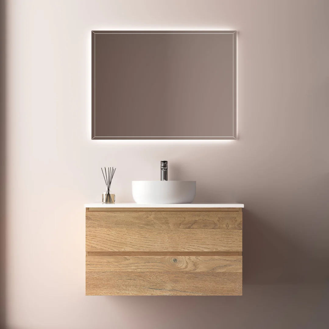 Avia 900mm Natural Oak Wall Hung Vanity