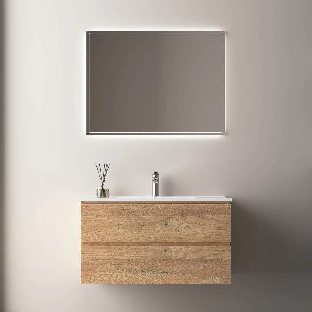 Avia 900mm Natural Oak Wall Hung Vanity - Image 2