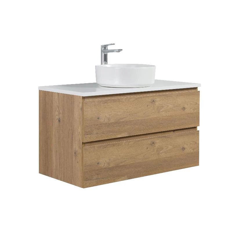 Avia 900mm Natural Oak Wall Hung Vanity - Image 3