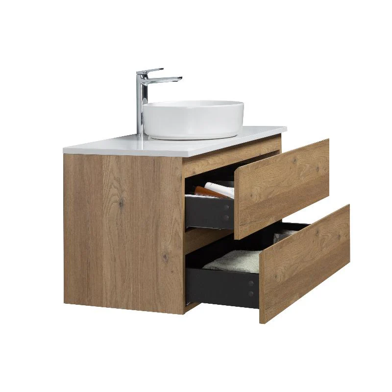 Avia 900mm Natural Oak Wall Hung Vanity - Image 4