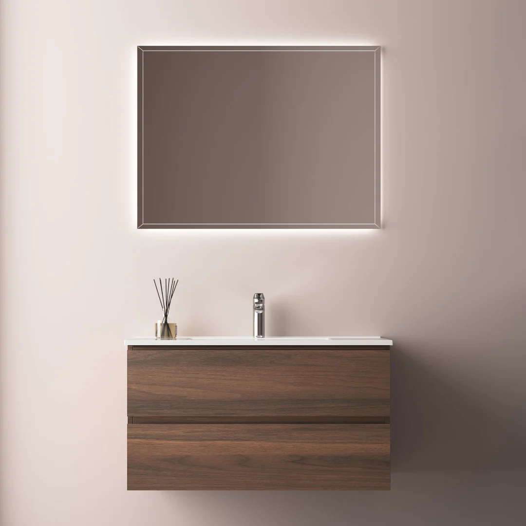 Avia 900mm Walnut Wall Hung Vanity - Image 2