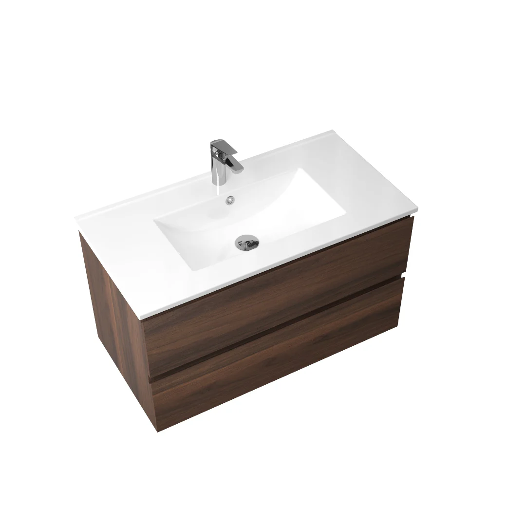 Avia 900mm Walnut Wall Hung Vanity - Image 3