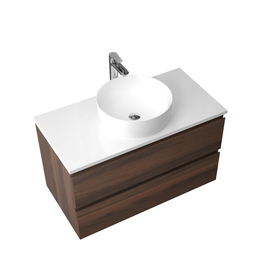 Avia 900mm Walnut Wall Hung Vanity - Image 4