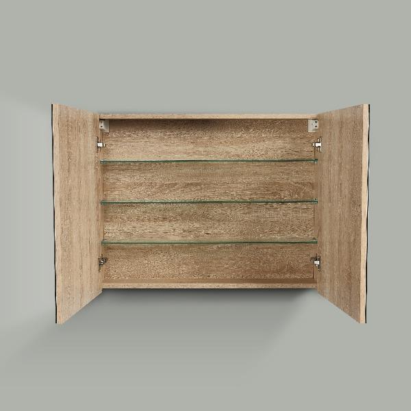 Avia 900mm White Oak Shaving Cabinet - Image 4