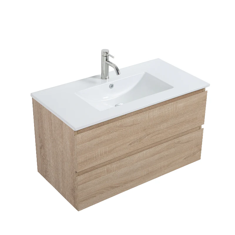 Avia 900mm White Oak Wall Hung Vanity - Image 10