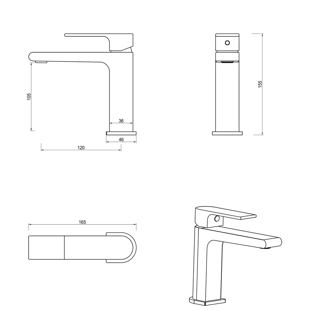 Beki Brushed Nickel Basin Mixer - Image 4