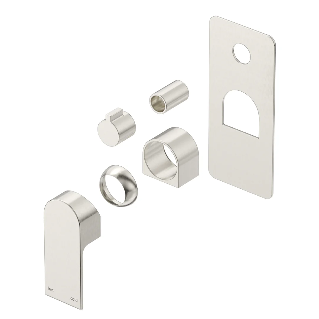 Beki Brushed Nickel Shower Mixer - Square Plate - Trim Kit Only - Image 2