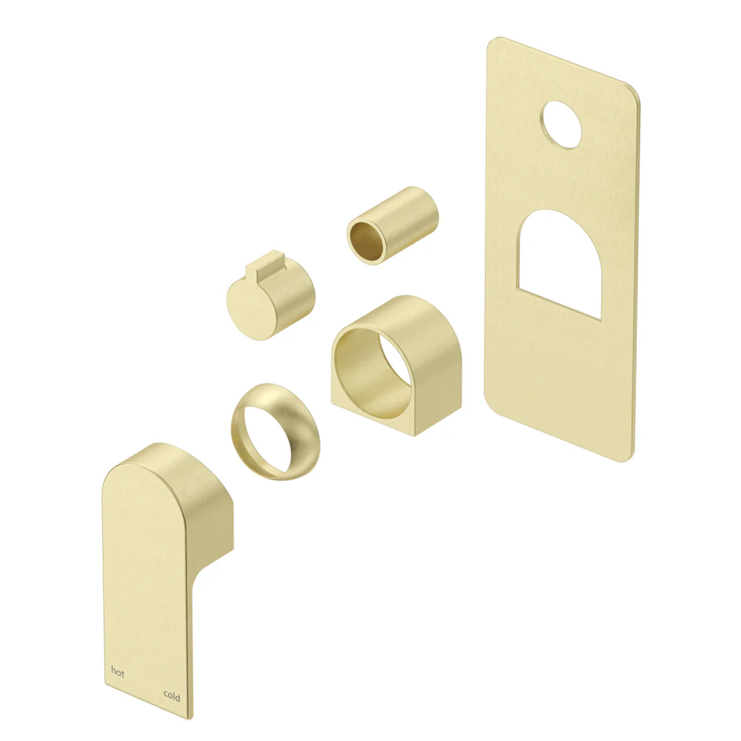 Beki French Gold Shower Mixer - Square Plate - Trim Kit Only - Image 2