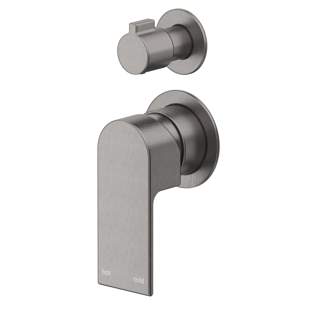Beki Gun Metal Shower Mixer Diverter - 2P - Trim Kit Only