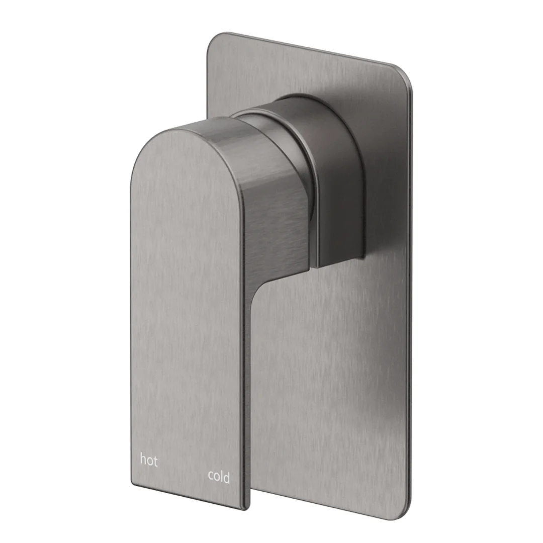 Beki Gun Metal Shower Mixer - Square Plate - Trim Kit Only