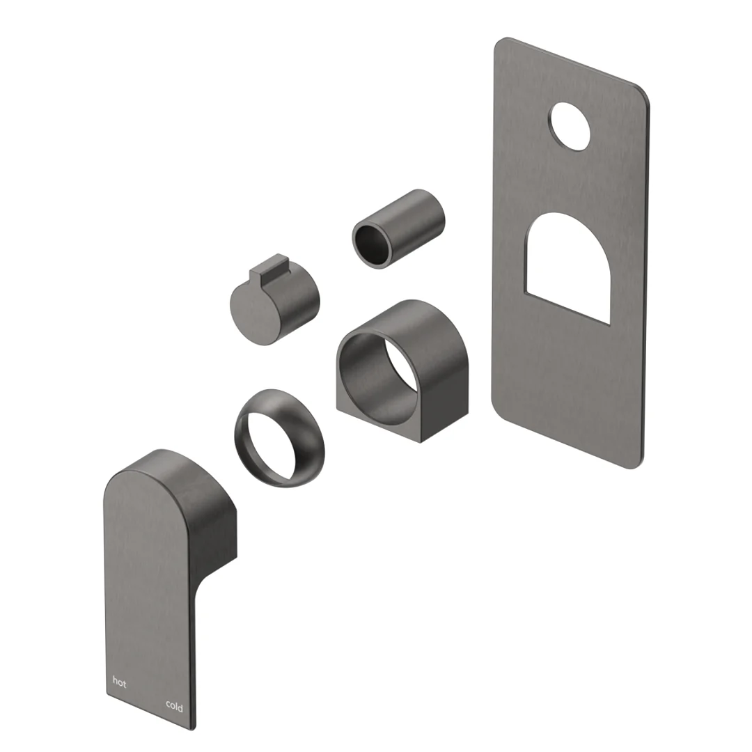 Beki Gun Metal Shower Mixer - Square Plate - Trim Kit Only - Image 2