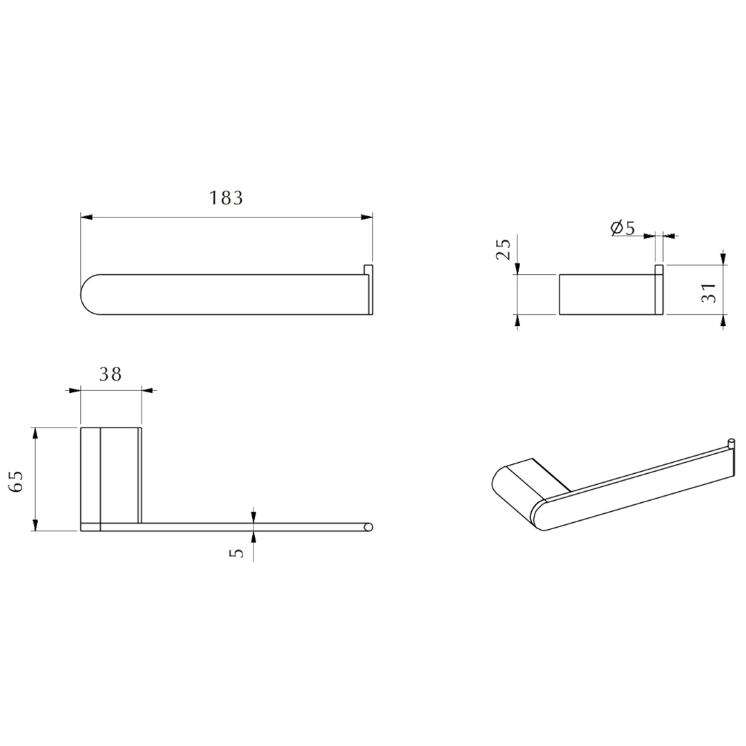 Beki / Lantra Gun Metal Toilet Paper Holder - Image 2