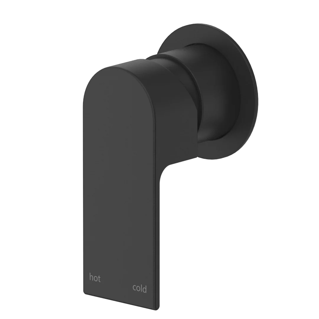 Beki Matte Black Shower Mixer - Round Plate - Trim Kit Only