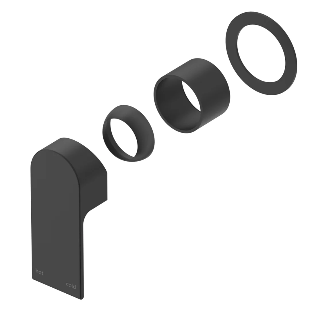 Beki Matte Black Shower Mixer - Round Plate - Trim Kit Only - Image 4