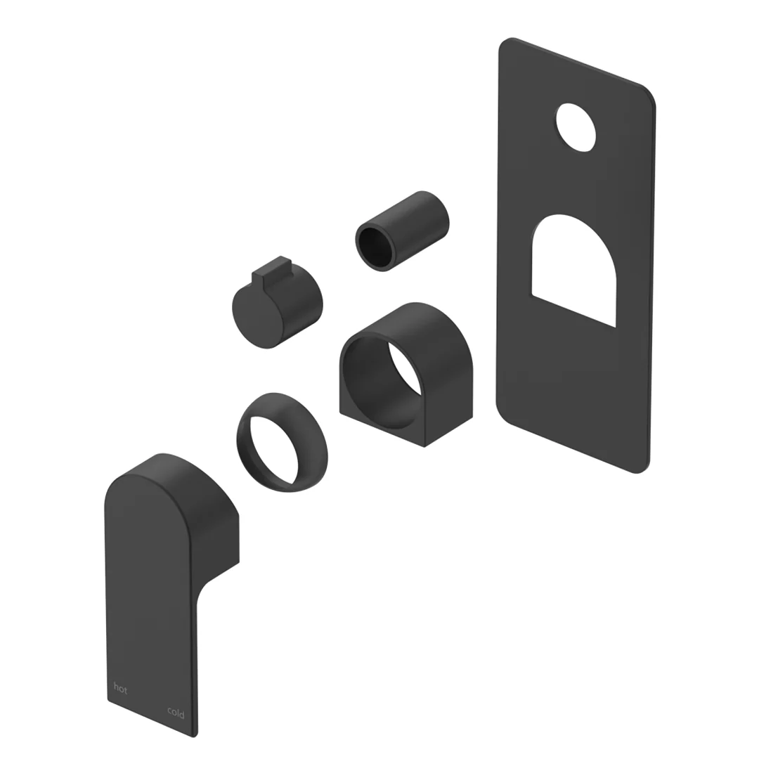 Beki Matte Black Shower Mixer - Square Plate - Trim Kit Only - Image 2