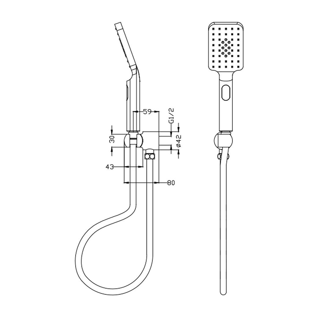 Beki / Tiago Brushed Nickel Hand Shower - Image 4