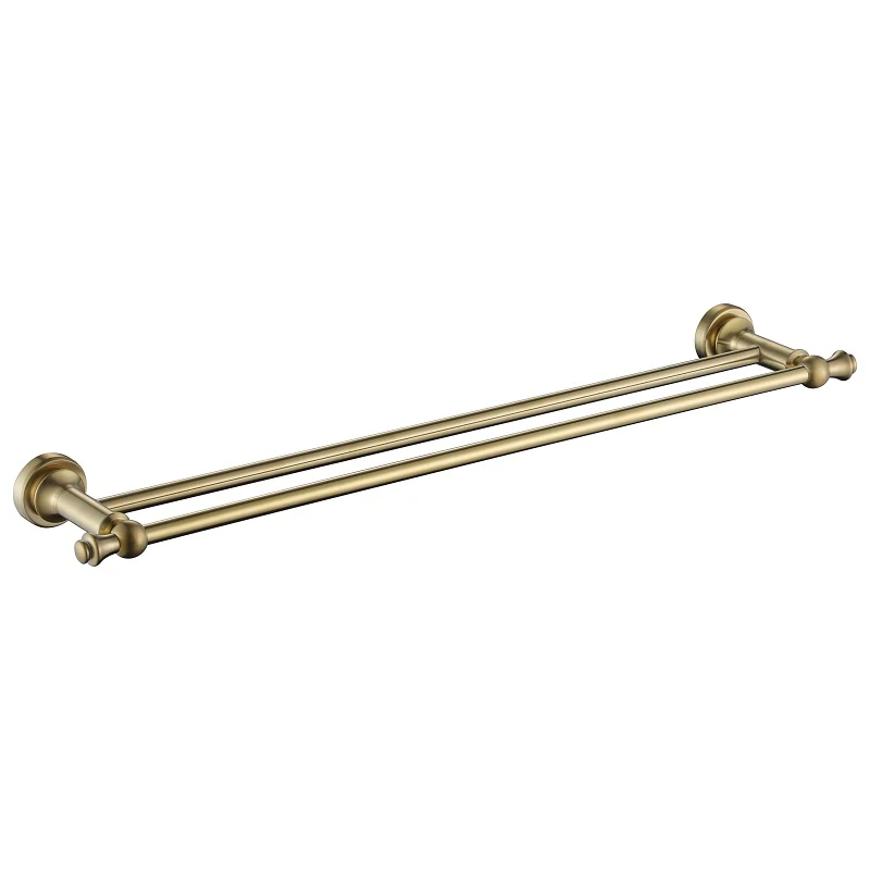Bordeaux/Montpellier 600mm Brushed Gold Double Towel Rail