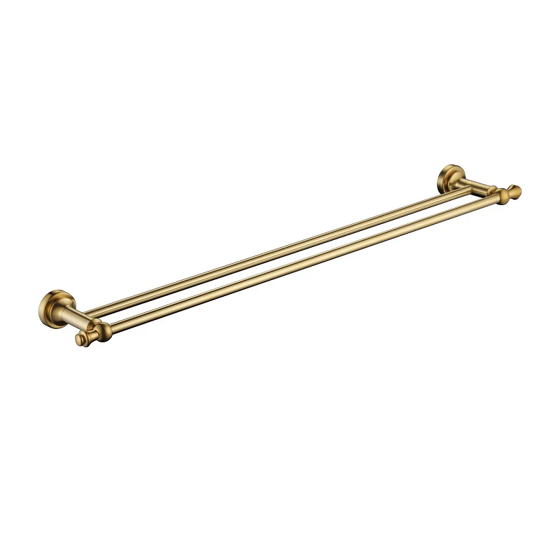 Bordeaux/Montpellier 750mm Brushed Gold Traditional Double Towel Rail