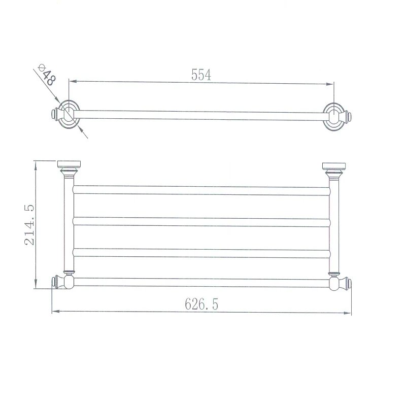 Bordeaux/Montpellier Brushed Gold Bathroom Shelf - Image 2