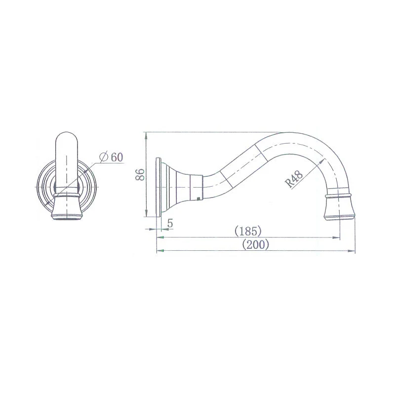 Bordeaux / Montpellier Warm Brushed Nickel Traditional Bath / Basin Spout - Image 2