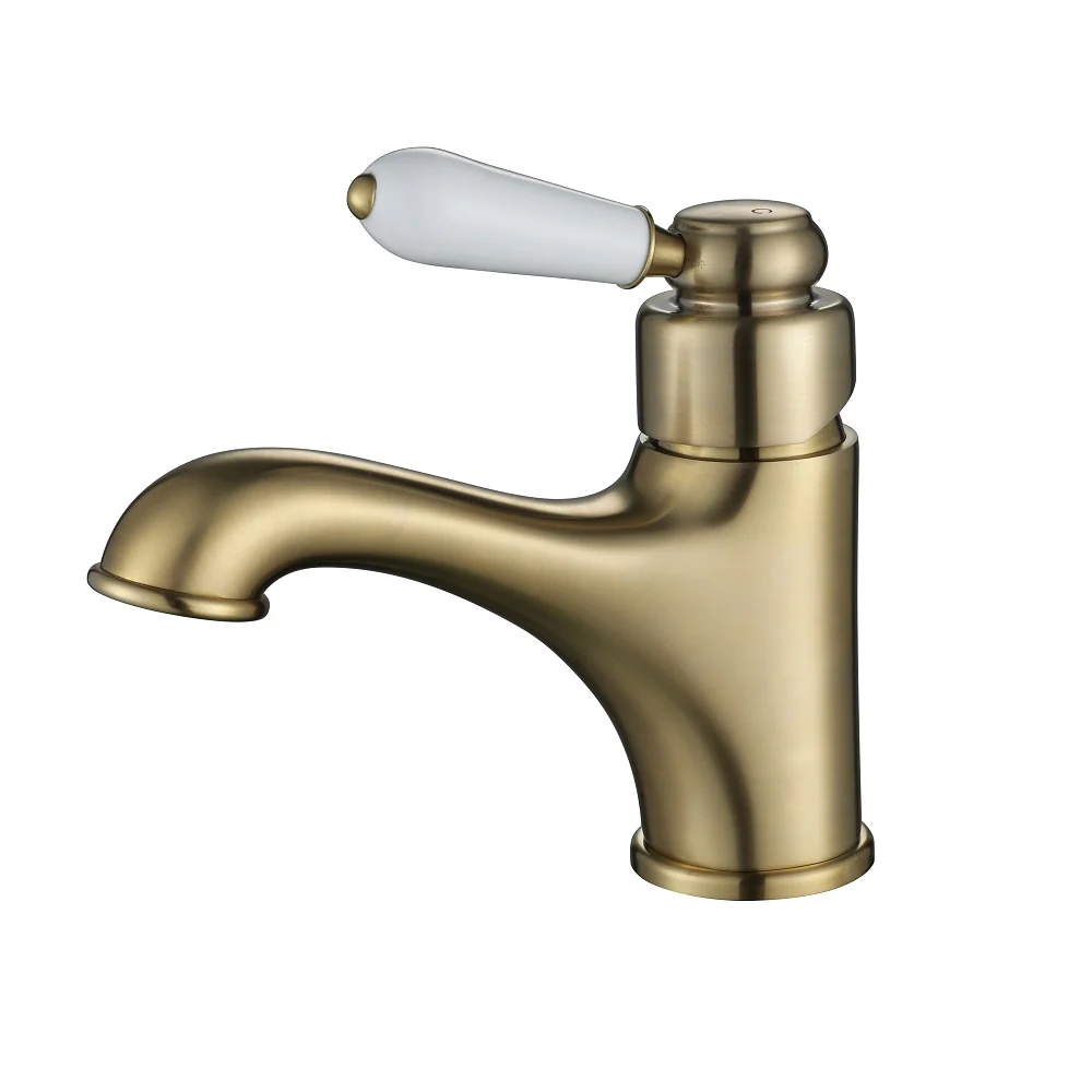 Bordeaux Traditional Brushed Gold Basin Mixer