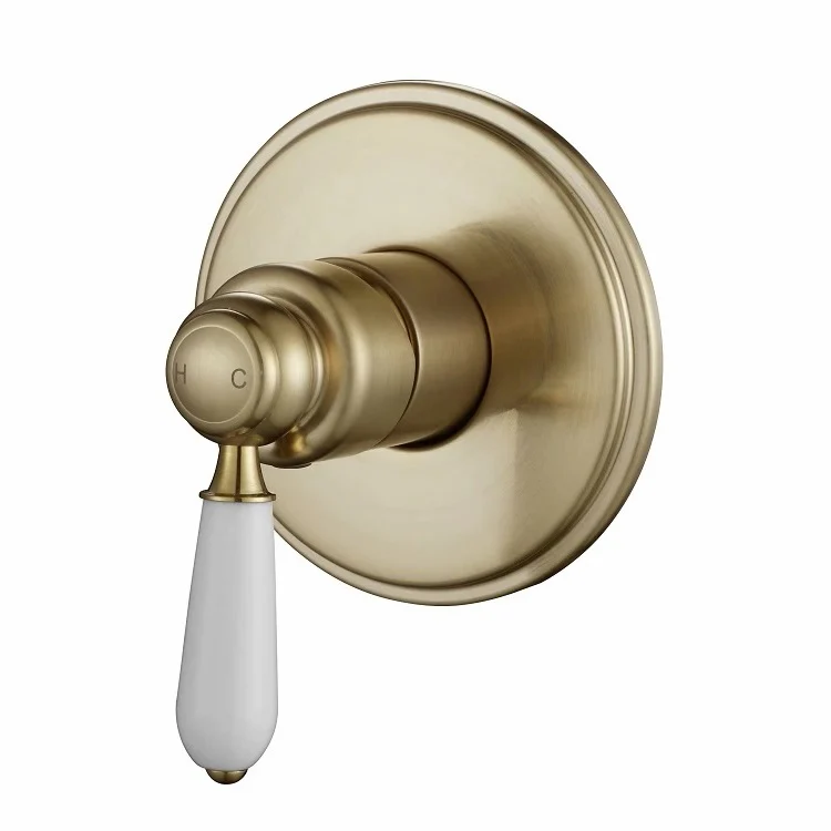 Bordeaux Traditional Brushed Gold Shower Mixer