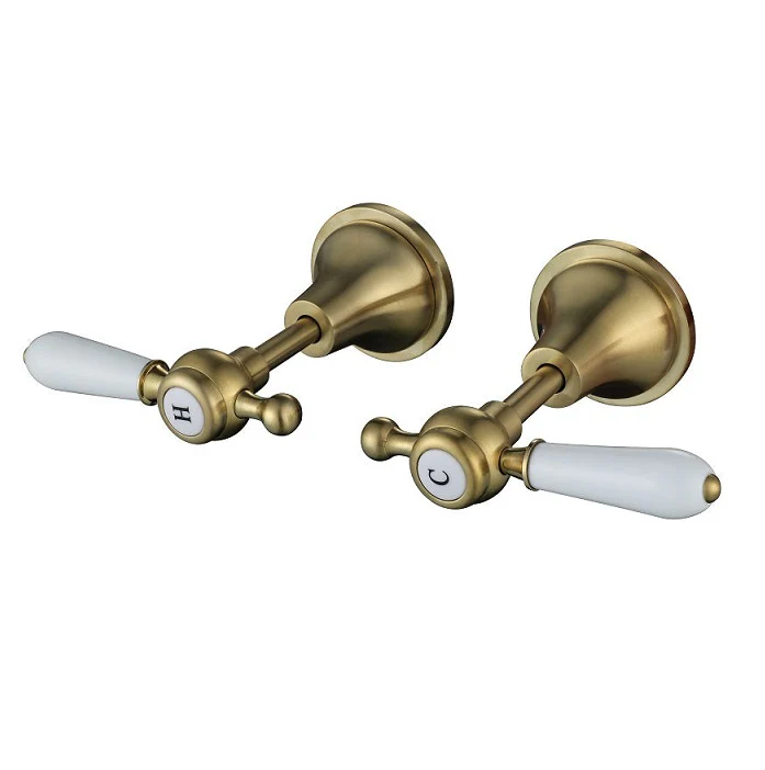 Bordeaux Traditional Brushed Gold Wall Tap Set