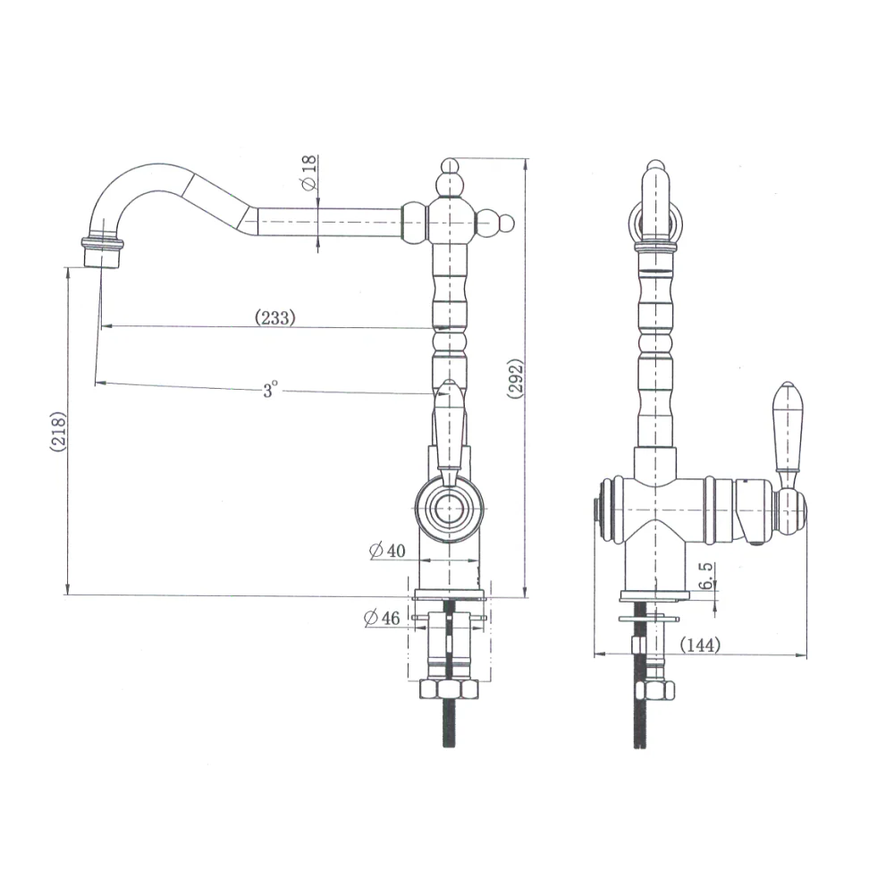 Bordeaux Traditional Kitchen Mixer - Image 2