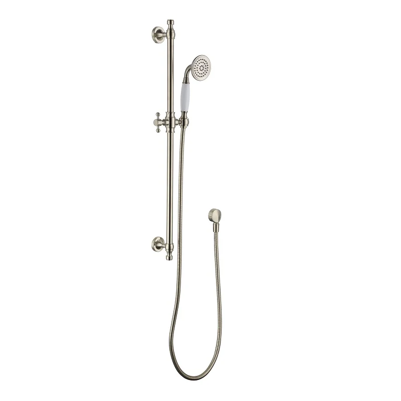 Bordeaux Traditional Warm Brushed Nickel Shower Rail Set