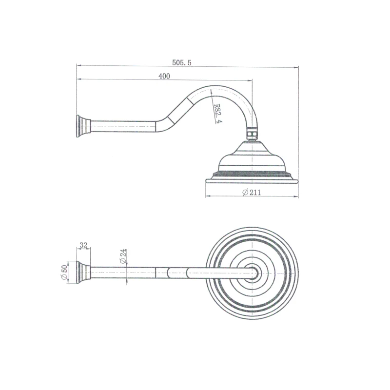 Bordeaux Traditional Warm Brushed Nickel Shower Set - Image 2