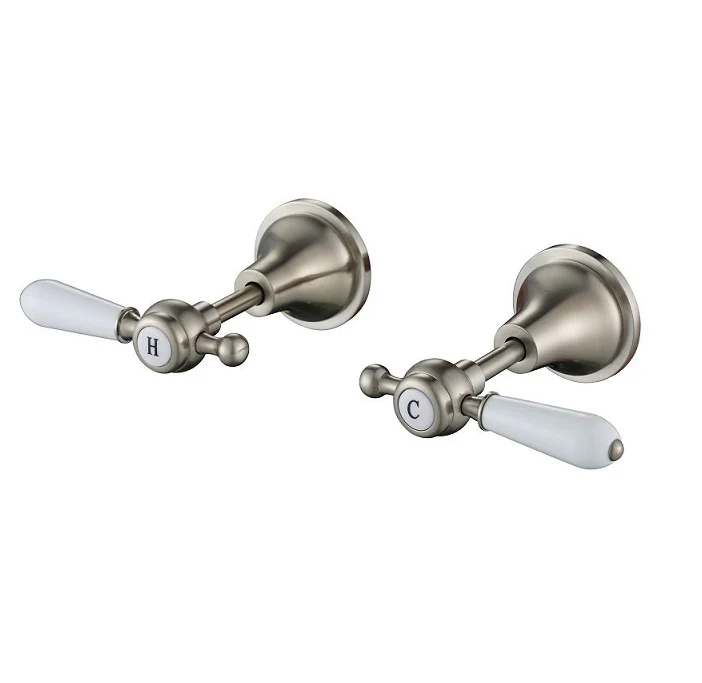 Bordeaux Traditional Warm Brushed Nickel Wall Tap Set