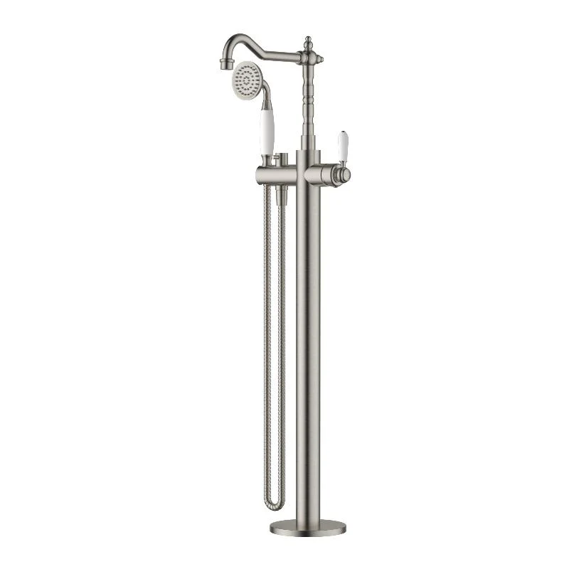 Bordeaux Warm Brushed Nickel Traditional Freestanding Multifunction Bath Spout