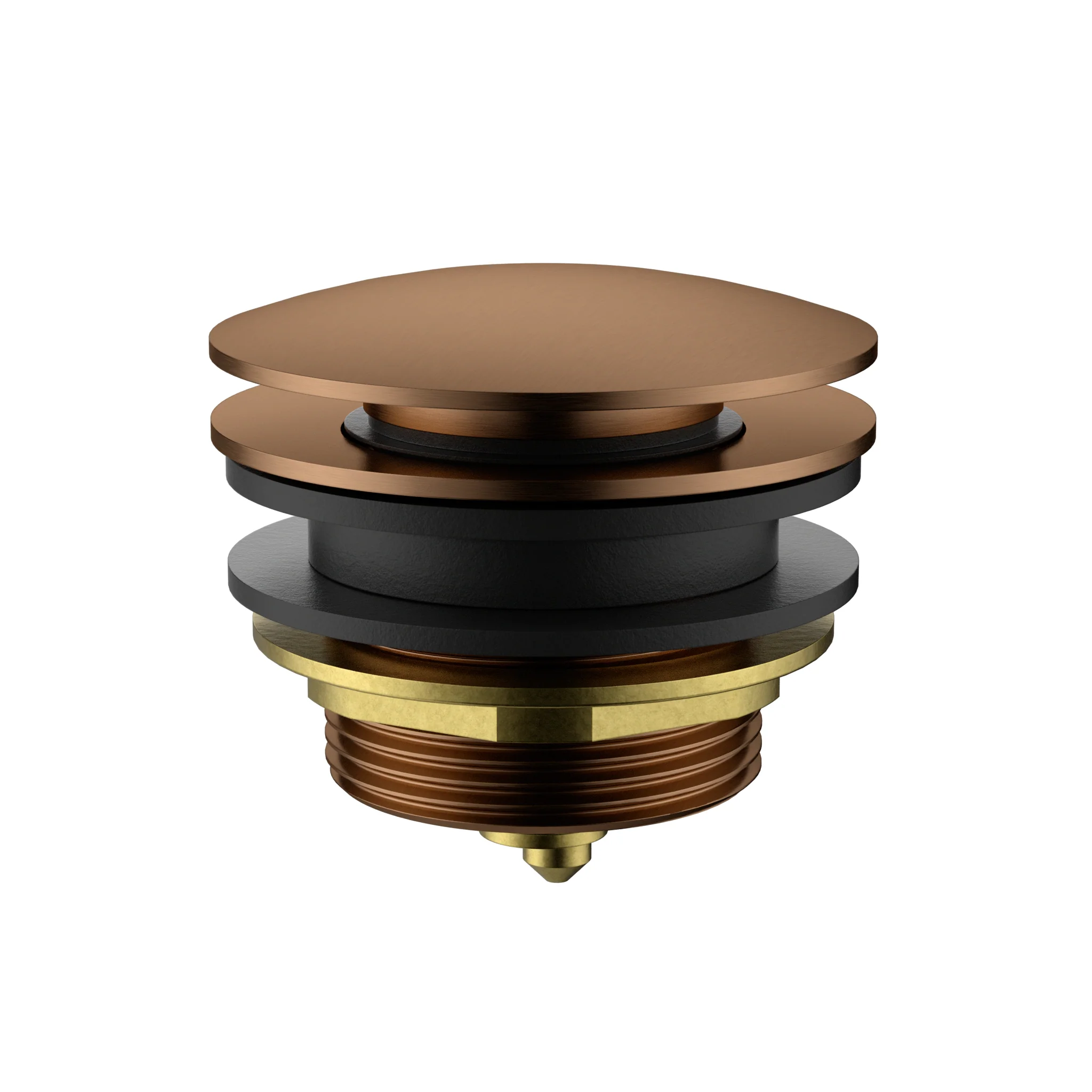 Brushed Copper Non Overflow 40mm Bath Pop Up Waste