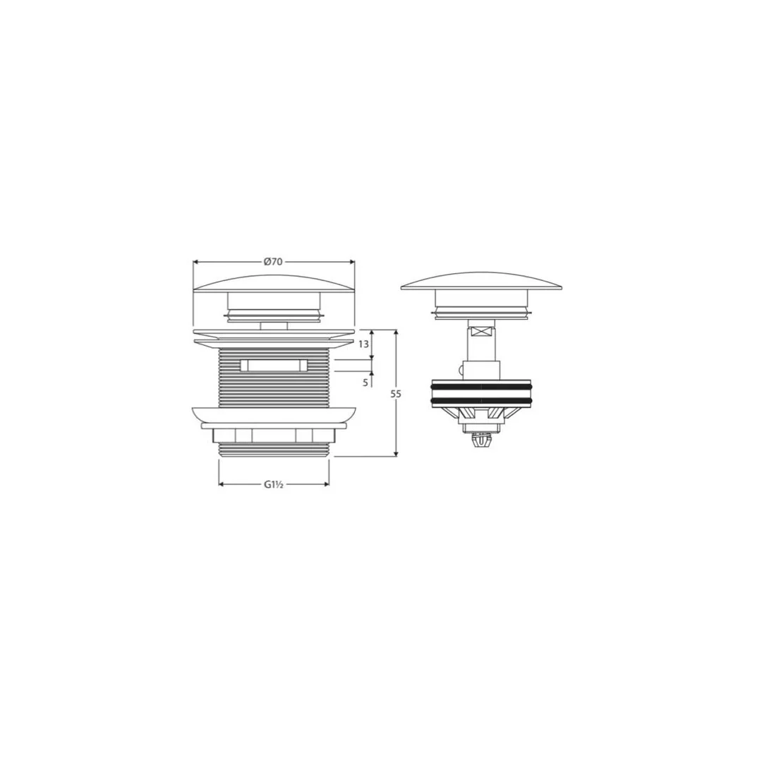 Chrome Overflow 40mm Bath Pop Up Waste - Image 2