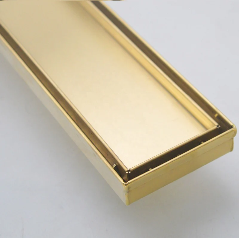 Brushed Gold 600mm Tile Insert Floor Waste - Image 2