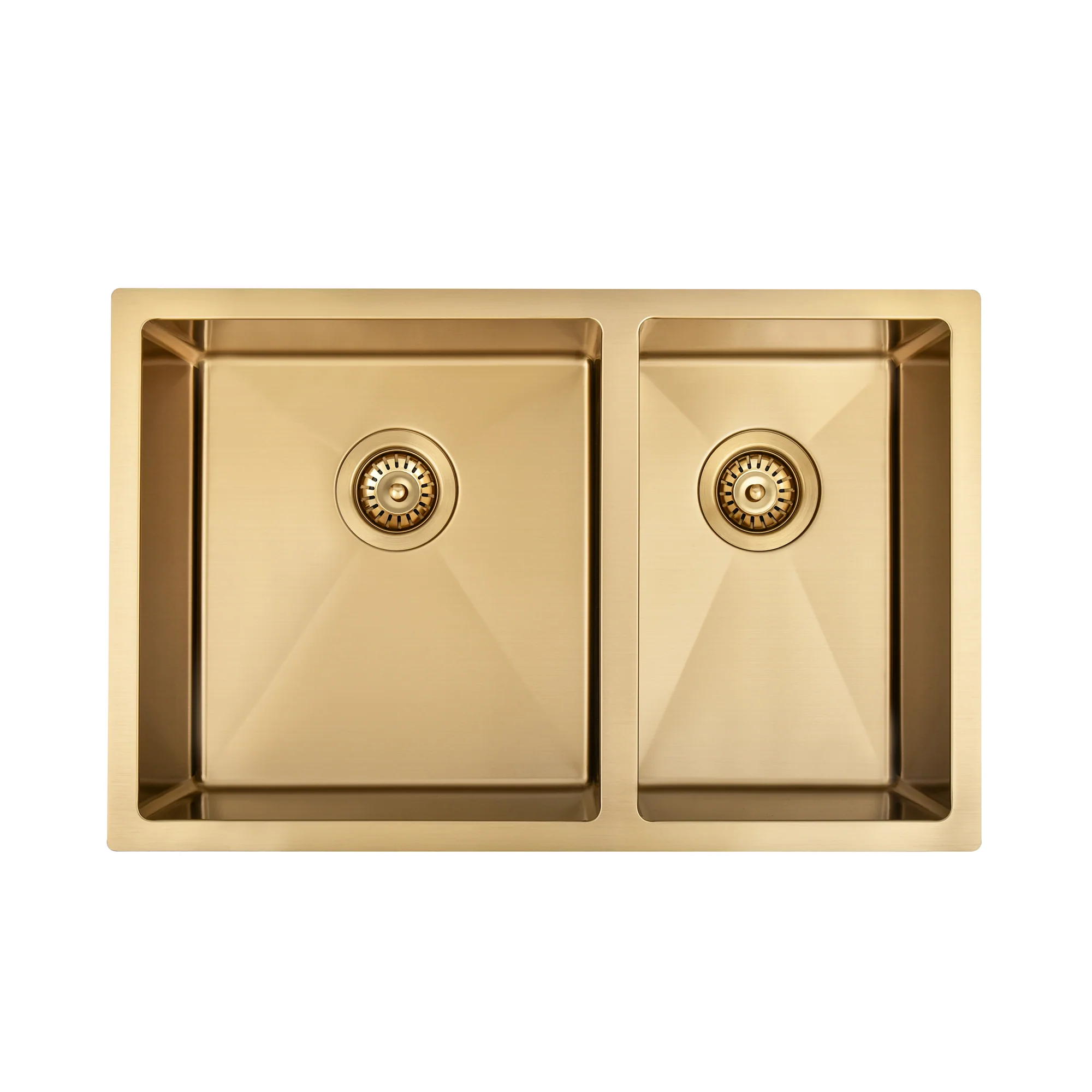 Brushed Gold 700 x 450 x 230mm 1 & 3/4 Double Bowl Kitchen Sink