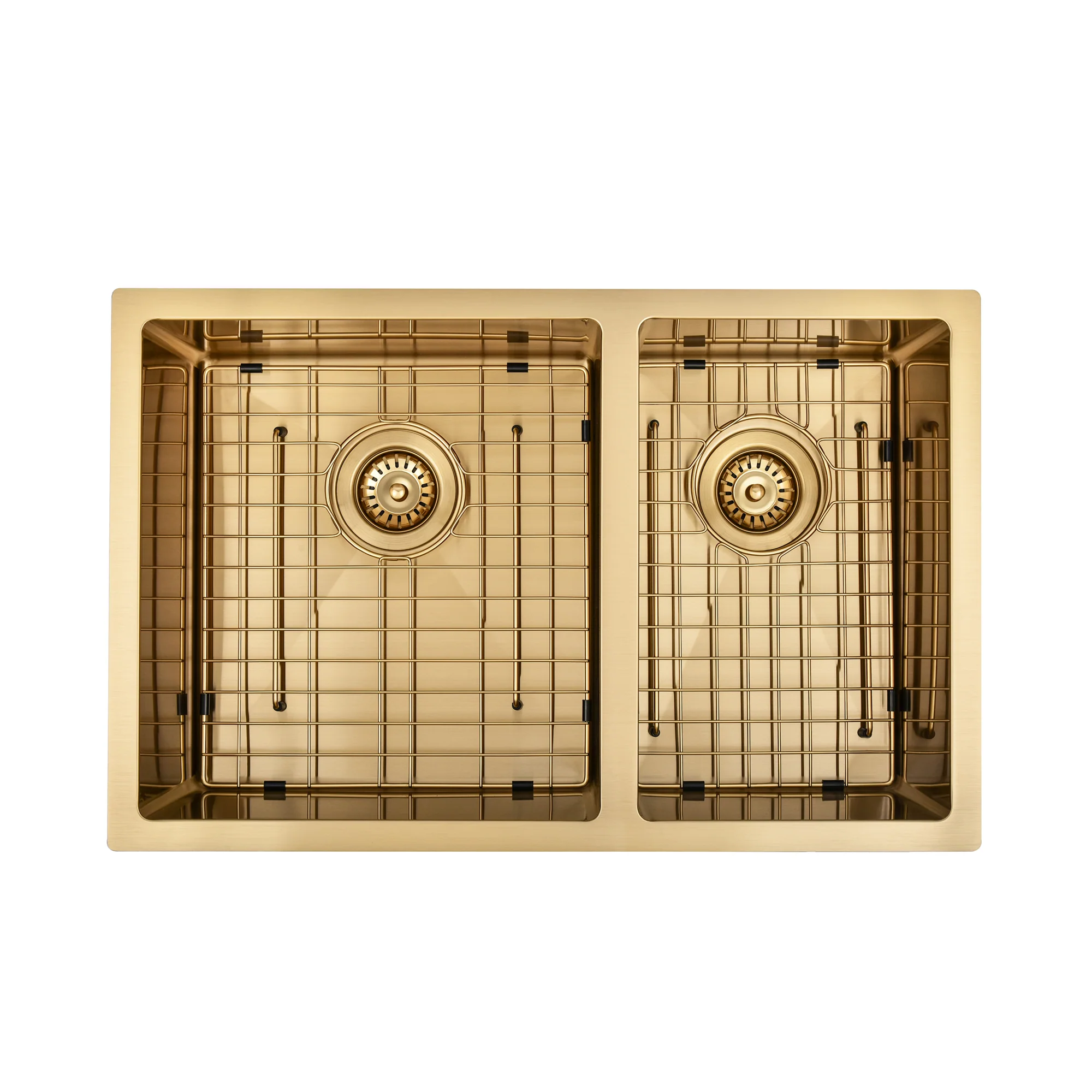 Brushed Gold 700 x 450 x 230mm 1 & 3/4 Double Bowl Kitchen Sink - Image 2