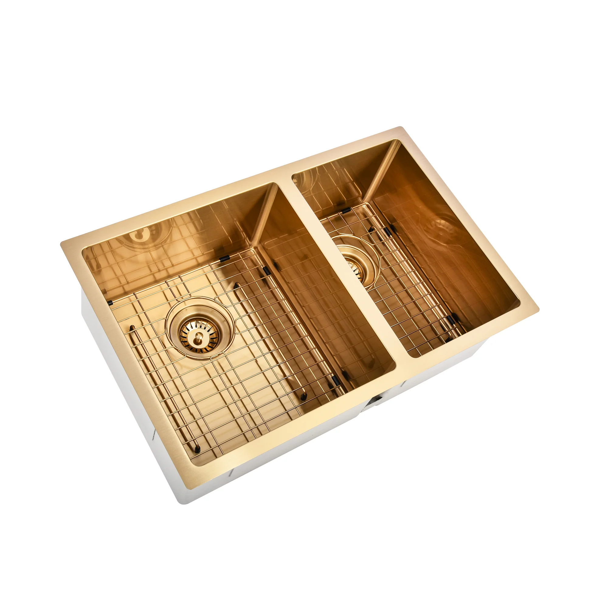 Brushed Gold 700 x 450 x 230mm 1 & 3/4 Double Bowl Kitchen Sink - Image 3