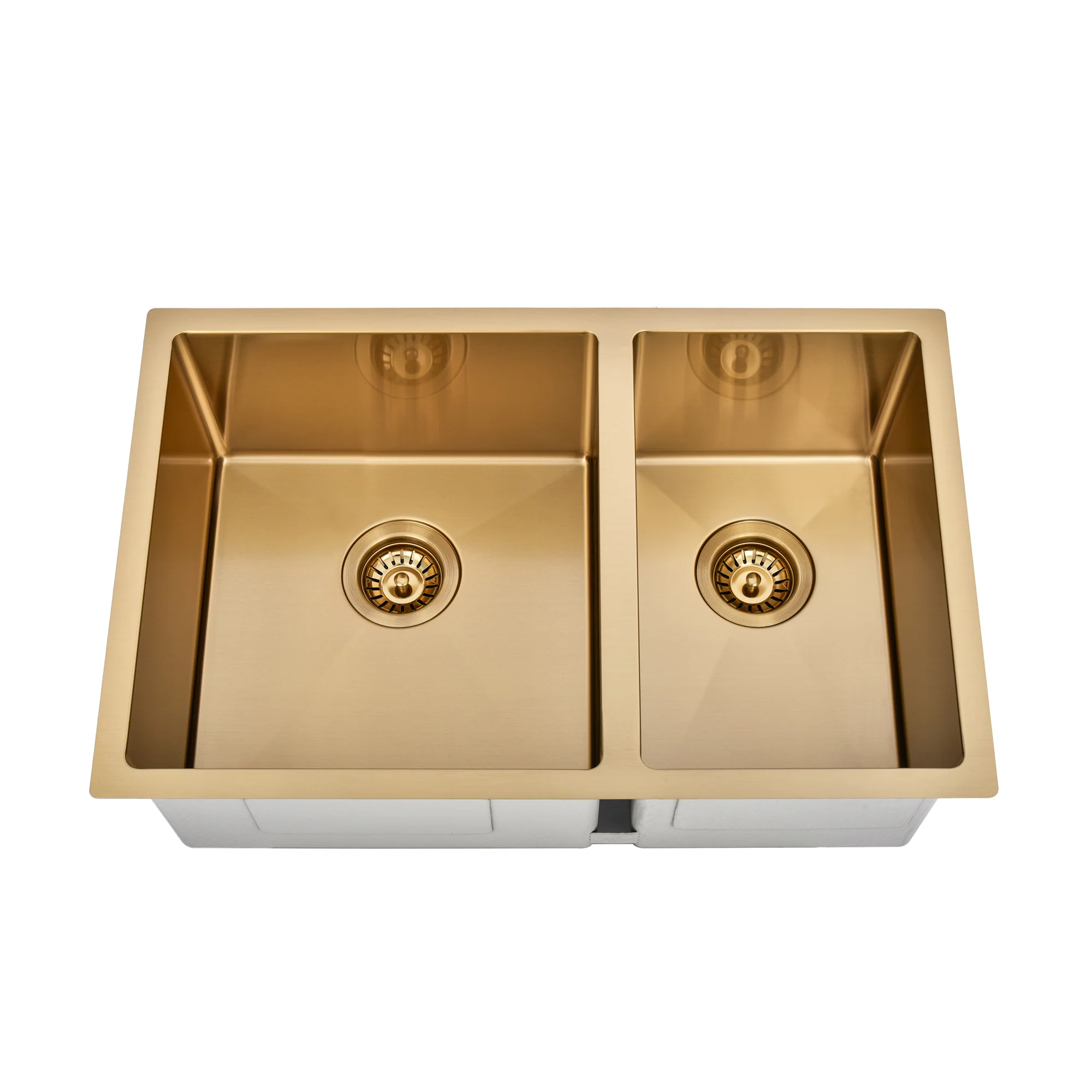 Brushed Gold 700 x 450 x 230mm 1 & 3/4 Double Bowl Kitchen Sink - Image 5