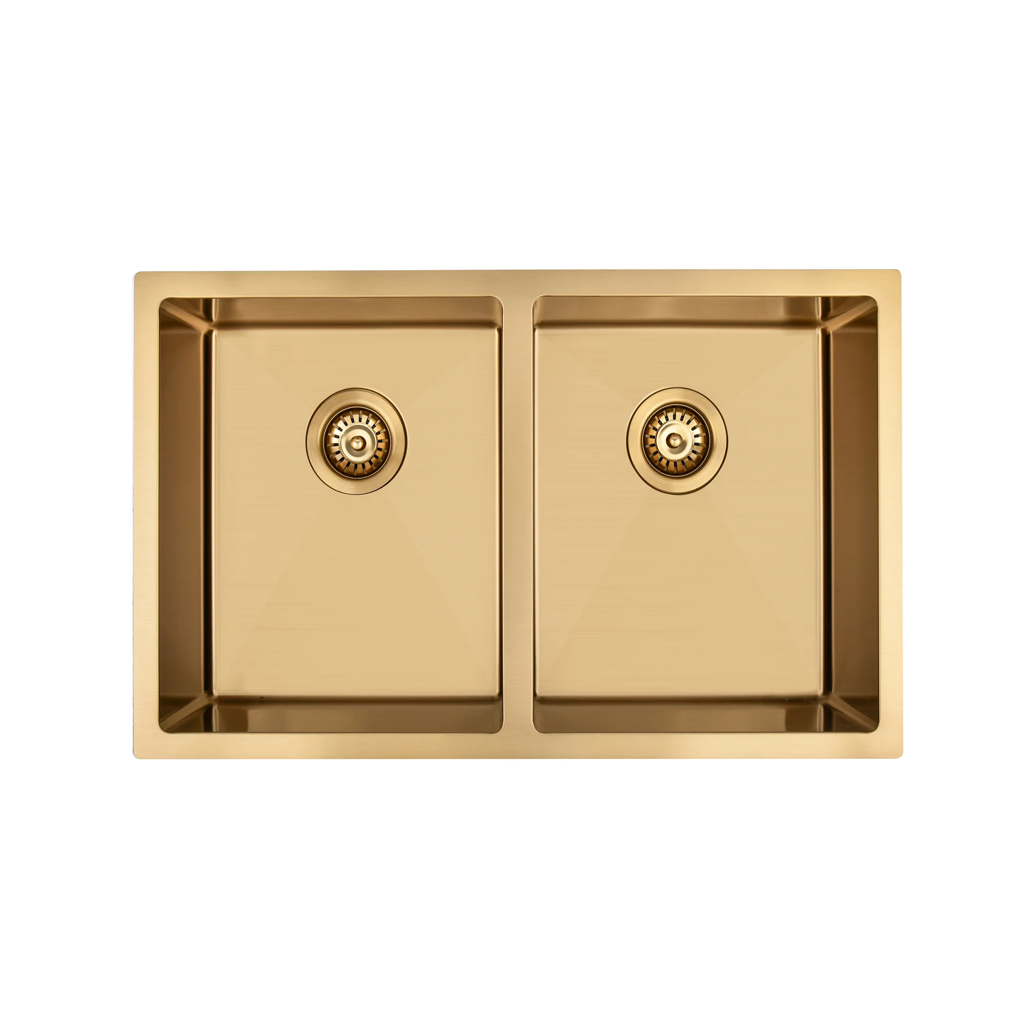Brushed Gold 750 x 450 x 230mm Double Bowl Kitchen Sink