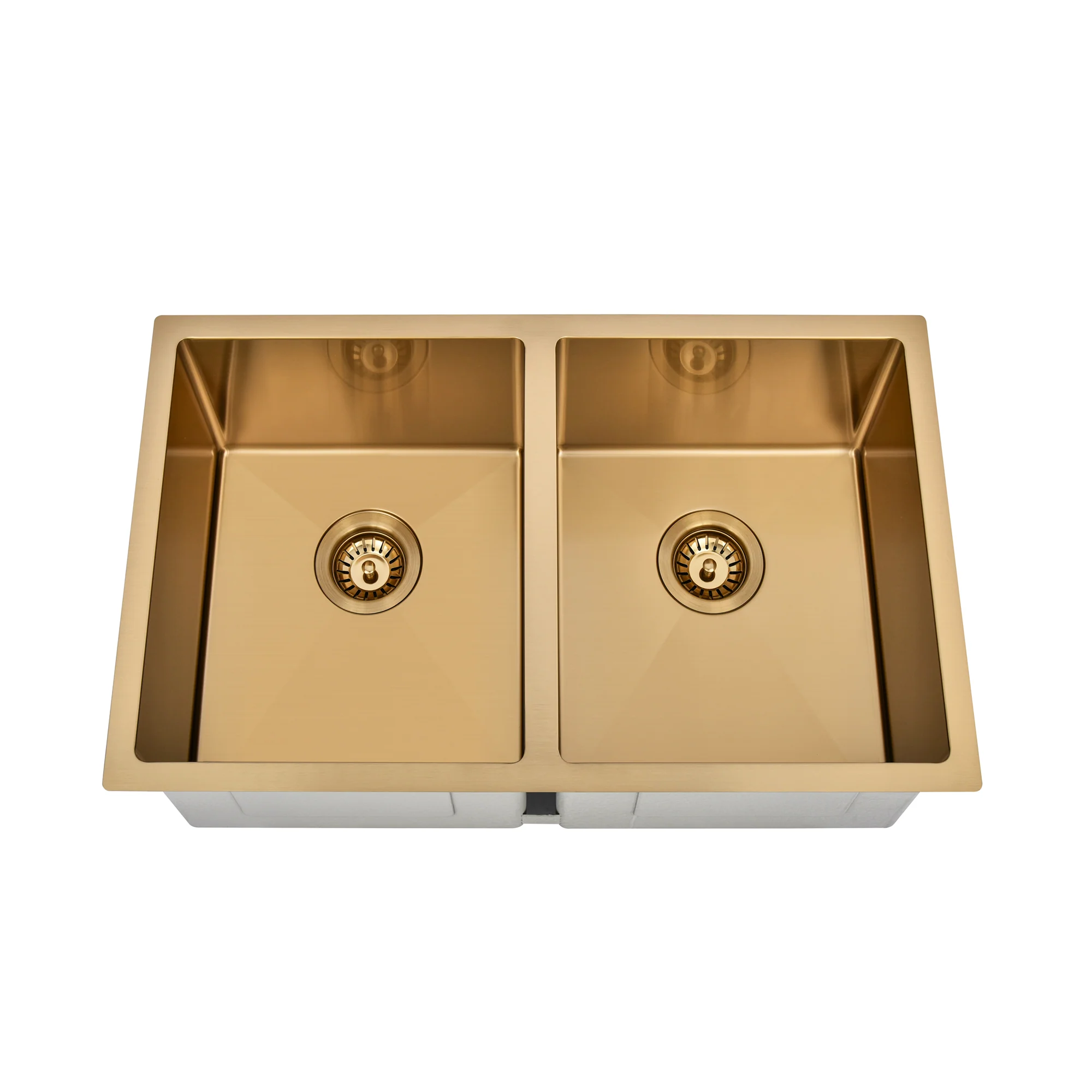 Brushed Gold 750 x 450 x 230mm Double Bowl Kitchen Sink - Image 3
