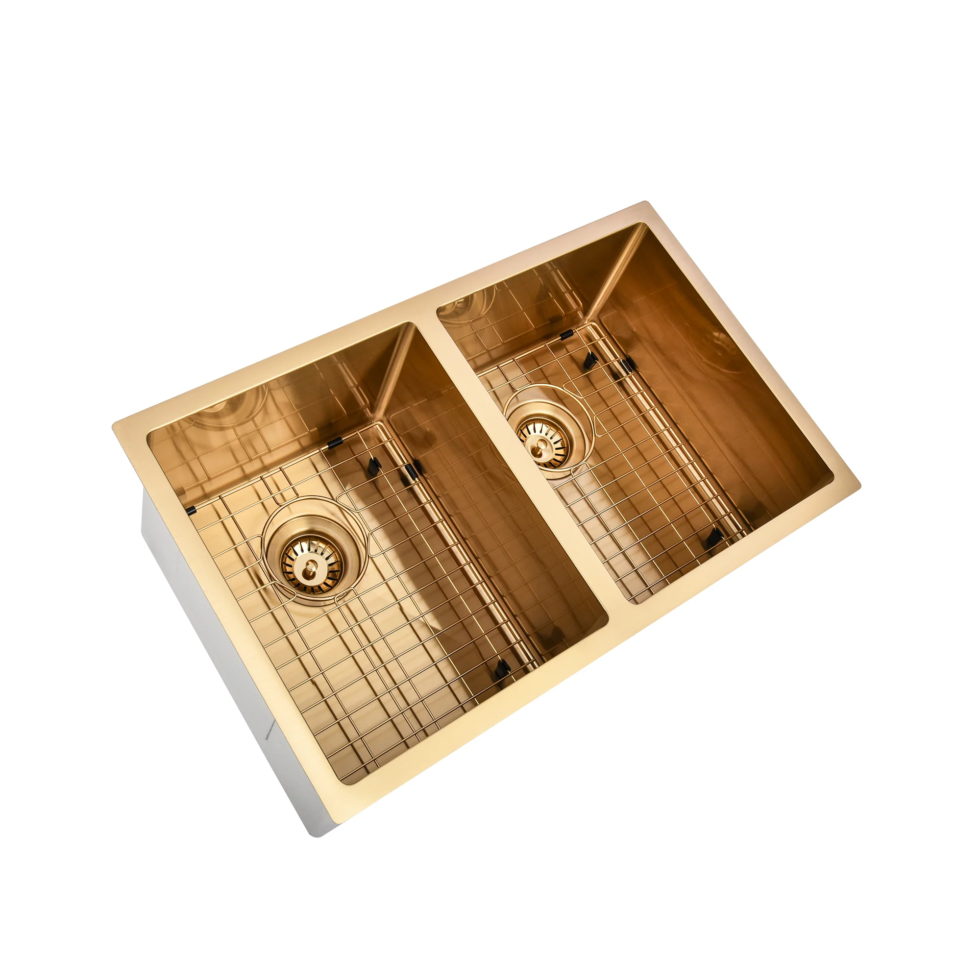 Brushed Gold 750 x 450 x 230mm Double Bowl Kitchen Sink - Image 6