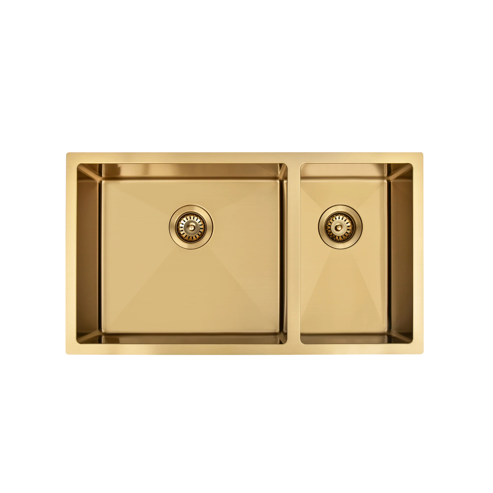 Brushed Gold 800 x 450 x 230mm 1 & 1/2 Double Bowl Kitchen Sink