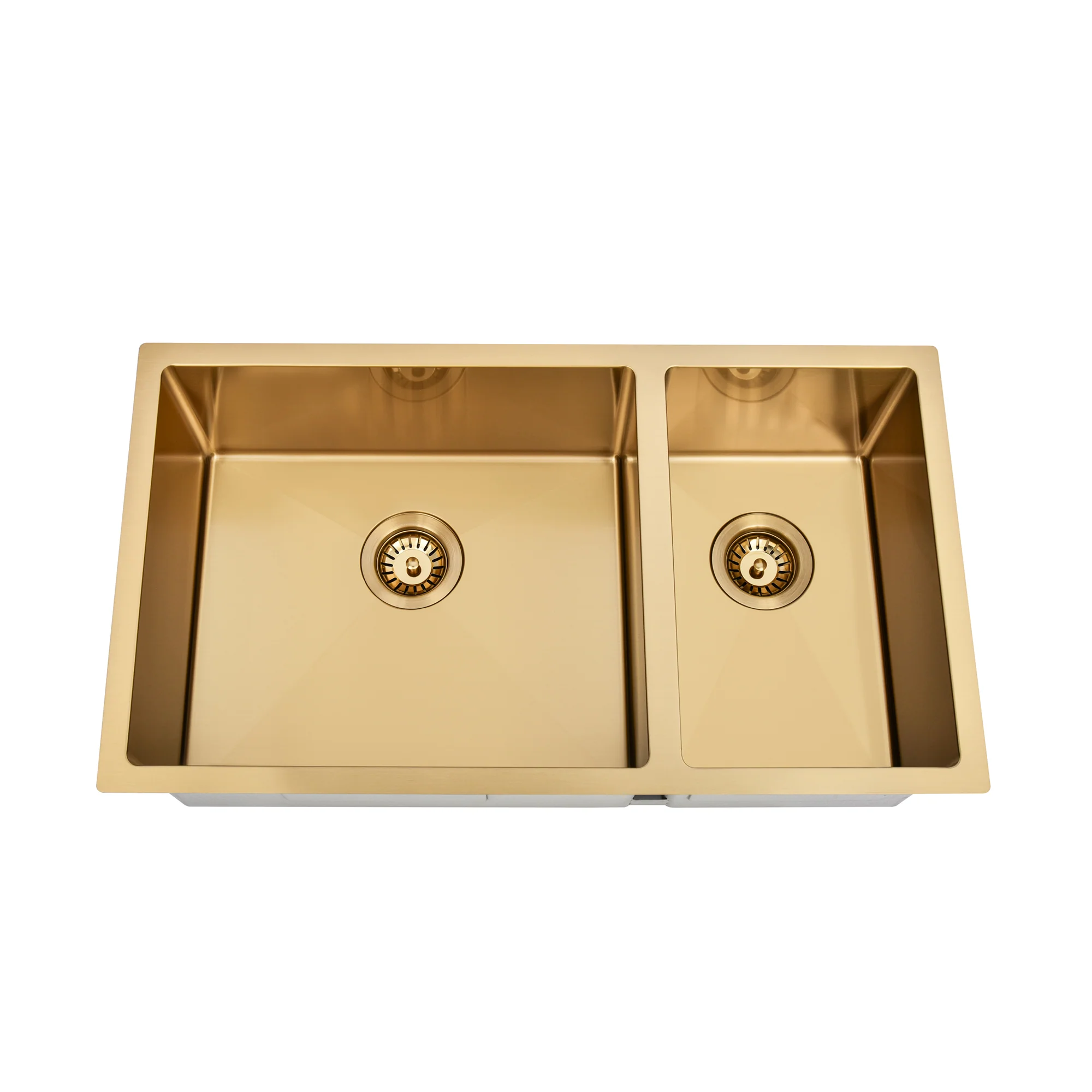 Brushed Gold 800 x 450 x 230mm 1 & 1/2 Double Bowl Kitchen Sink - Image 5